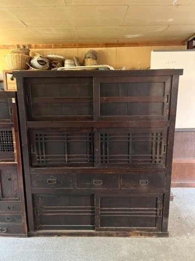 茶箪笥　水屋箪笥　茶棚　アンティーク　古道具