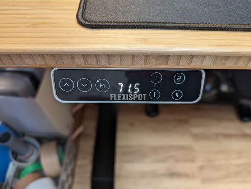 FLEXISPOT 電動式昇降デスク EJ2(黒) + 天板(竹, 140*70cm)