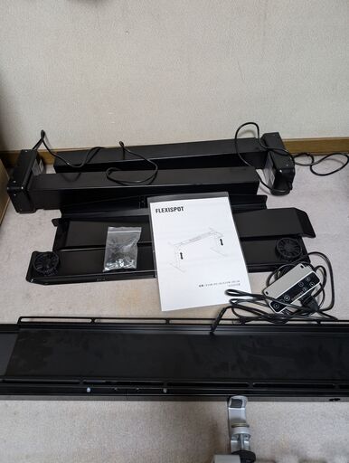 FLEXISPOT 電動式昇降デスク EJ2(黒) + 天板(竹, 140*70cm)