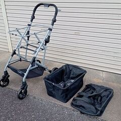 ＜ほぼ新品＞ Ecoca エコカ 新型 プレミア ショッピングカート 3点セット 本体＋マイバッグ＋保冷バッグ　シルバーカート　手押し車　買い物カート　高齢者