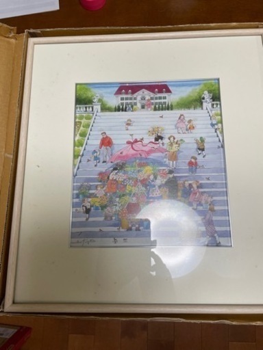 絵画　藤田三歩　そんな花屋さん
