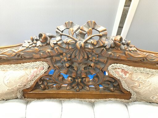 EA261)ソファー 2人掛け用 アンティーク調 エジプト輸入品 幅：約140cm  