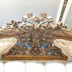 EA261)ソファー 2人掛け用 アンティーク調 エジプト輸入品 幅：約140cm 高さ：約89cm 奥行：約55cm 中古品【取りに来られる方限定】