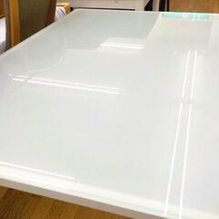 ガラス天板ダイニングテーブルセット シェルチェア2脚 ホワイト 