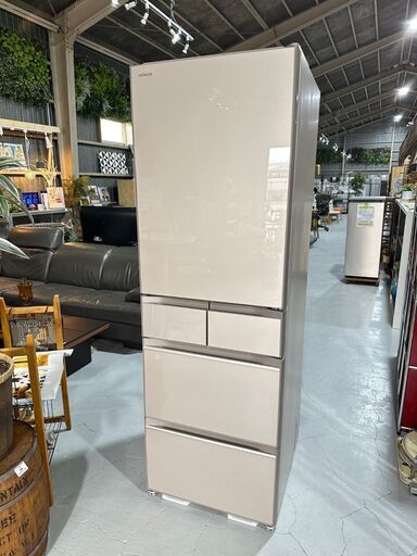 ★高年式！★HITACHI 日立 5D冷蔵庫 R-HWS47R 2023年 470L クリスタルシャンパン W60cm スリム 省エネ 右開き