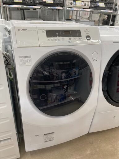 人気のドラム式10kg/6kgドラム式洗濯乾燥機 シャープ SHARPES-H10F-WL 2021年式 洗濯機2854