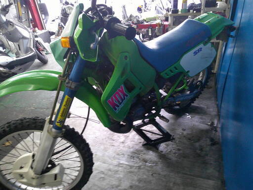 KAWASAKI KDX200SR-2 緑 エンジン始動確認済み 自賠責保険で乗れます