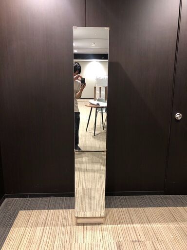 【展示品・未使用品】隙間収納 全身鏡付き 隙間収納 ドレッサー 姿見 全身ミラー 収納棚 引き出し スリム 高さ181 参考価格17,990円自社配送時代引き可※現金、クレジット、スマホ決済対応※