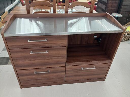 ★ジモティー割あり★　キッチンレンジボードカウンター　高さ(H)88× 幅(W)122× 奥行(D)144cm 【カラー】BR【joh1547】