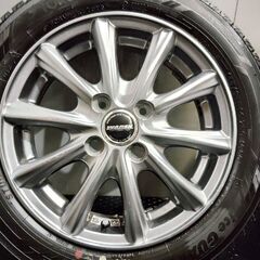 タイヤほぼ未走行【YOKOHAMA iG60 155/65R14】スタッドレス【WAREN 14インチ 4.5J4HPCD100+45】23年製 デイズ ミライース タント等(VTH977)