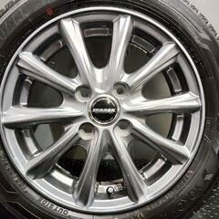 タイヤほぼ未走行【YOKOHAMA iG60 155/65R14】スタッドレス【WAREN 14インチ 4.5J4HPCD100+45】23年製 デイズ ミライース タント等(VTH977)
