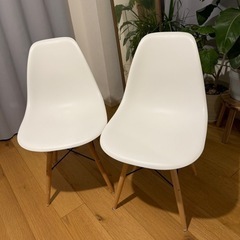 【2脚セット】デザインチェア 椅子 PP-623 ホワイト アイリス　