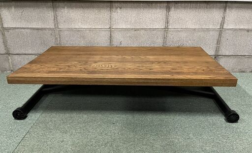 木製 ダイニングテーブル 作業台 昇降テーブル 油圧式 幅110cm×奥行60cm×高さ23cm～71cm