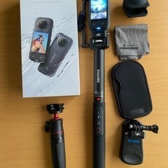 箱付美品 Insta360 X3 本体+充電式見えない自撮り棒+TELESIN 360