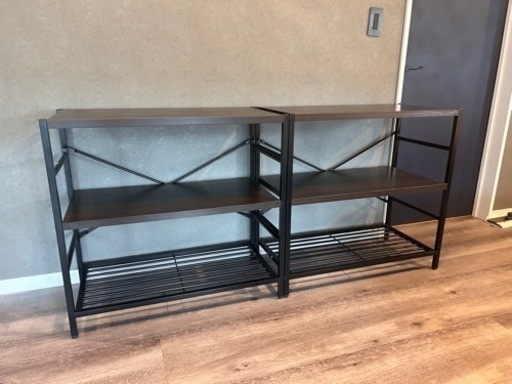 家具 収納家具 スチール 3段 シェルフ ラック　2個セット
