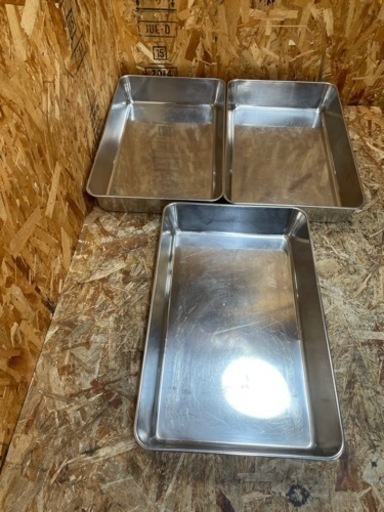 s6480) 業務用 ステンレスバット 深型 角バット (4枚取サイズ) 蓋付き  