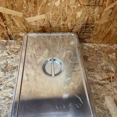  (s6480) 業務用 ステンレスバット 深型 角バット (4枚取サイズ) 蓋付き 3個セット 中古品