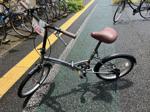 リサイクルショップどりーむ天保山店　No1240　折り畳み自転車　グレー　20インチ　シティーサイクル