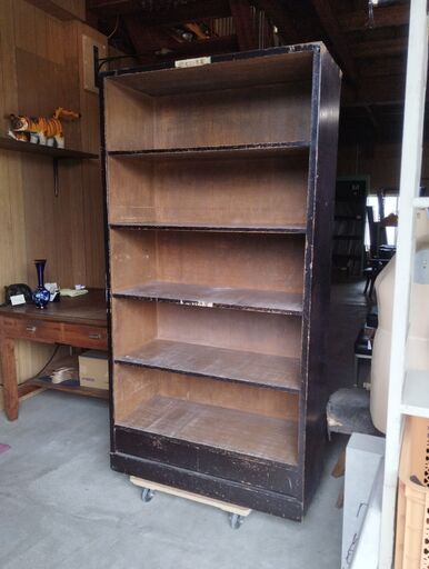 レトロ 木製本棚 引き出し付き 木の棚 シェルフ ラック　/TJ-1833 1F