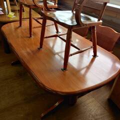 愛品倶楽部柏店】 柏木工 ラタンバックアームチェア ダイニング7点セット