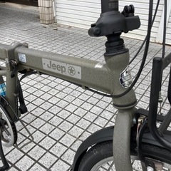 【折りたたみ自転車】JEEP製　20インチ　6段変速付　前後タイヤ、チェーン新品❗️フロントキャリア付　若林自転車　膳所店　SALE中❗️