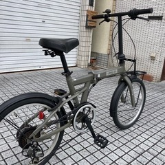 【折りたたみ自転車】JEEP製　20インチ　6段変速付　前後タイヤ、チェーン新品❗️フロントキャリア付　若林自転車　膳所店　SALE中❗️
