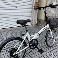 【折りたたみ自転車】美品❗️使用少ない❗️オススメ車❗️20インチ 6段変速、前カゴ付　若林自転車　浜大津店　SALE中❗️　