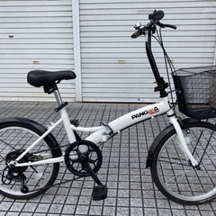 【折りたたみ自転車】美品❗️使用少ない❗️オススメ車❗️20インチ 6段変速、前カゴ付　若林自転車　浜大津店　SALE中❗️　