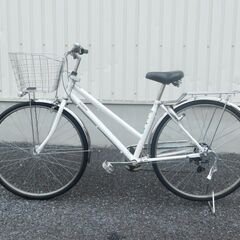 店内中古自転車多数販売中! ご来店ください! 早い者勝ち!　シティサイクル  あさひ[ASAHI]　トラッドライン　27インチ　ホワイト　外装6段変速　オートライト　残光機能付き広角ライト　ソーラーテールランプ　通勤通学に便利!!!　売れてます!　早い者勝ち!　外観状態は全体的に良好と思います!　m30