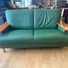 N668★カリモク製★合皮2Pソファ★2人掛けソファ★幅1580mm