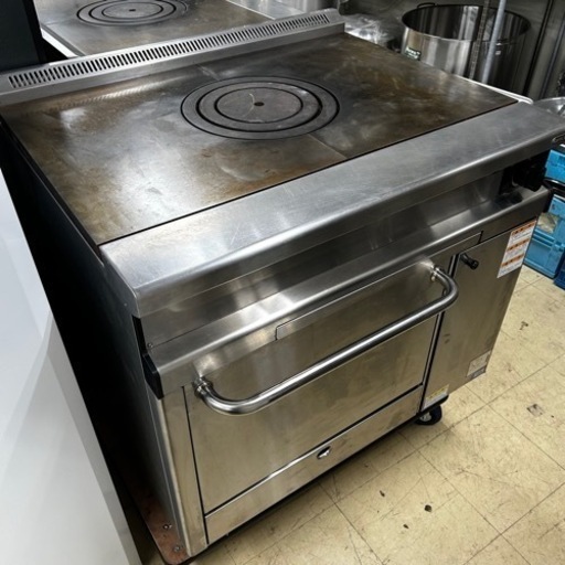 ②【2023年製】タニコー フランスレンジ TGRH-0910A 900x750x840mm 都市ガス オーブン搭載 フィントップ ヒートトップ