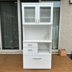 美品】キッチンボード ホワイト幅80×奥行40×高さ180cm