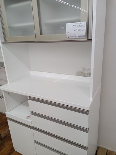 ★ジモティ割あり★  レンジボード ホワイト H191×D51×W101 クリーニング済み MT1550