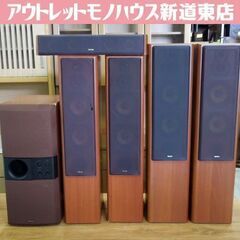 札幌市内近郊限定 DENON スピーカーセット センタースピーカー トールスピーカー×4 ウーファー 計6基セット 音出し確認済 デノン 新道東店