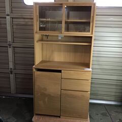 終 無印良品 木製カップボード スライド収納 コンセント付き 食器棚 キッチン収納 家具 24f菊TK 終 無印良品 木製カップボード スライド収納 コンセント付き