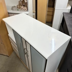【超美品‼️】ニトリ 120cm幅ミドルレンジボード キッチンカウンター食器棚 超美品‼️】定価64,990円♪ ニトリ 120cm幅ミドルレンジボード