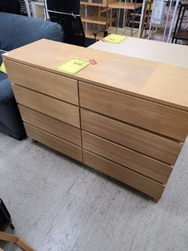 J7086　MUJI　無印良品　良品計画　タモ材木製４段チェスト　ナチュラル　クリーニング済　【リユースのサカイ柏店】