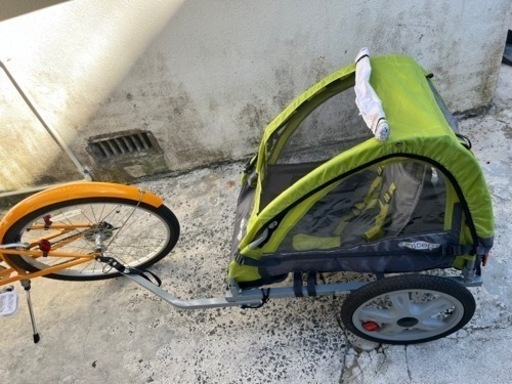 美品‼️インステップ1人乗り自転車トレーラーバイクトレーラーチャイルドトレーラーけん引シングルトレイクinSTEPプロフ必読