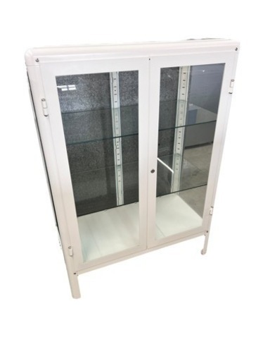 NO.1546 IKEA イケア FABRIKOR ガラス扉 キャビネット ホワイト ガラスショーケース 家具 収納家具