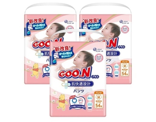 【新品未開封】おむつ グーンプラス パンツM（54枚×3パック）