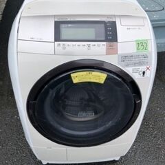 NO 232 🌈福岡市内配送設置無料✨🌈　日立 HITACHI ビッグドラム ななめ型ドラム式洗濯乾燥機（11.0kg） 左開き シャンパン BD-V9800L N