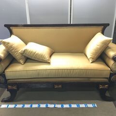 EA276)ソファー 3人掛けサイズ アンティーク調 エジプト輸入品 幅：約175cm 高さ：約91cm 奥行：約63cm  中古品【取りに来られる方限定】