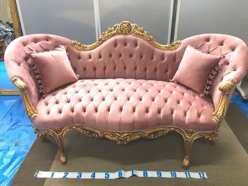 EA277)姫系 ソファー 2人掛け ロココ調　エジプト直輸入品 【取りに来られる方限定】