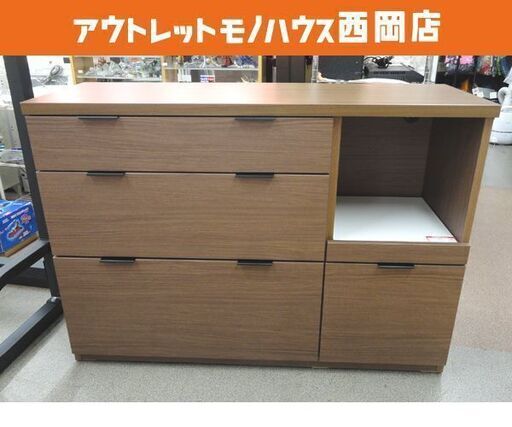 美品！ キッチンカウンター エトナ120 ミドルブラウン 幅120cm ミドルレンジボード キッチン収納 ニトリ 西岡店