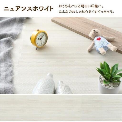 未使用訳あり 抗菌 木目調ジョイントマット 6畳48枚 ニュアンスホワイト 厚み約2cm 縁付 クッション マット 断熱 保温 特級防音 衝撃吸収