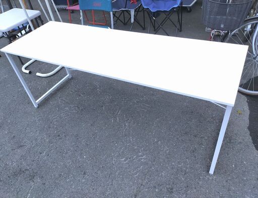 【0】サンワサプライ PCデスク シンプルデスク ワークデスク フリーアドレスデスク モニターアーム対応 幅180cm 奥行60cm ホワイト 100-DESKF007