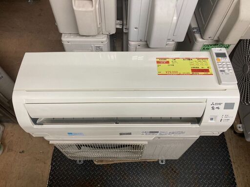 K05389　中古エアコン 三菱 2019年製 主に6畳用 冷房能力 2.2KW / 暖房能力 2.2KW