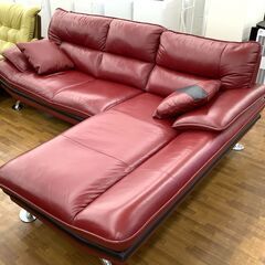 90分の無料軽トラック貸出サービス！【ニトリ】半革 カウチソファー