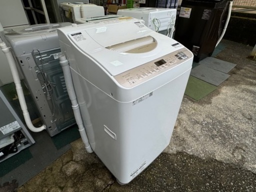 【リサイクルサービス八光】2020年製　シャープ洗濯乾燥機 ゴールド系 [洗濯5.5kg /乾燥3.5kg /ヒーター乾燥(排気タイプ) /上開き] ES-T5DBK-N