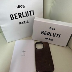 ベルルッティiPhone14Pro 携帯ケースカリグラフィーブルー系